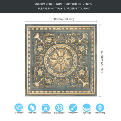 10tiles/lot Pressed Faux Tin Ceiling Tiles for Heritage Bars, Vintage Restaurants and Boutique Hotels PL83