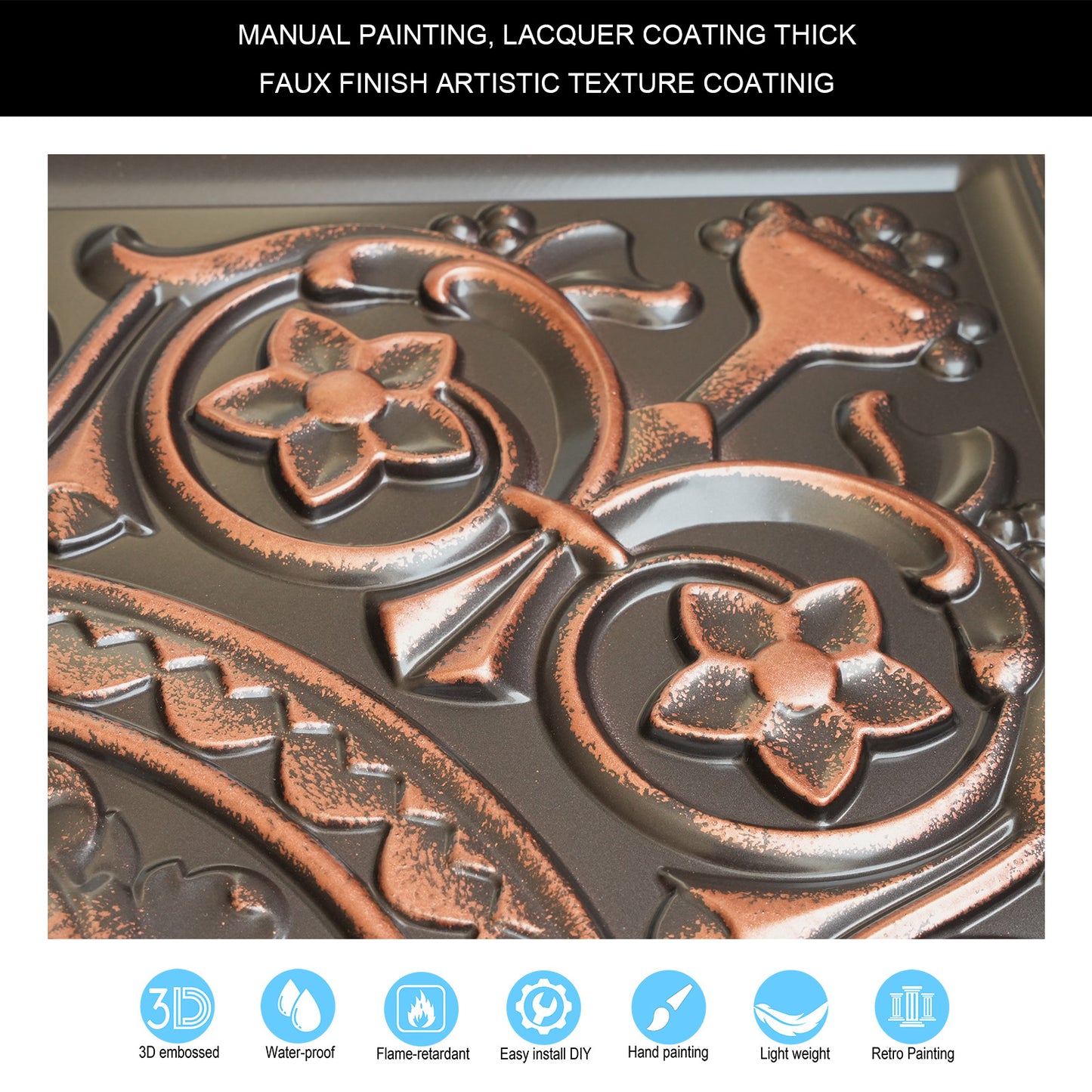 10tiles/lot Drop-In Decorative Tin Tiles for Hotels, Villas and Modern Office Buildings PL83