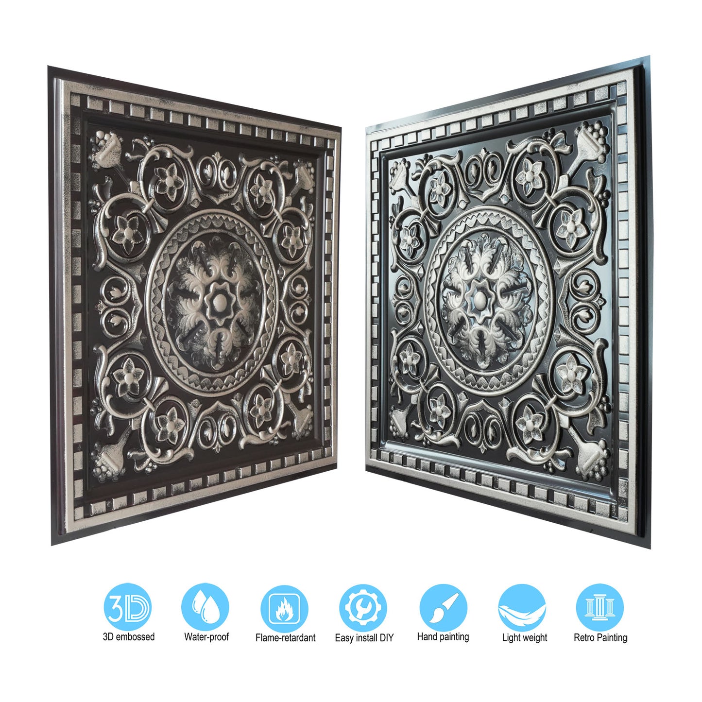 10tiles/lot Drop-In Decorative Tin Tiles for Hotels, Villas and Modern Office Buildings PL83