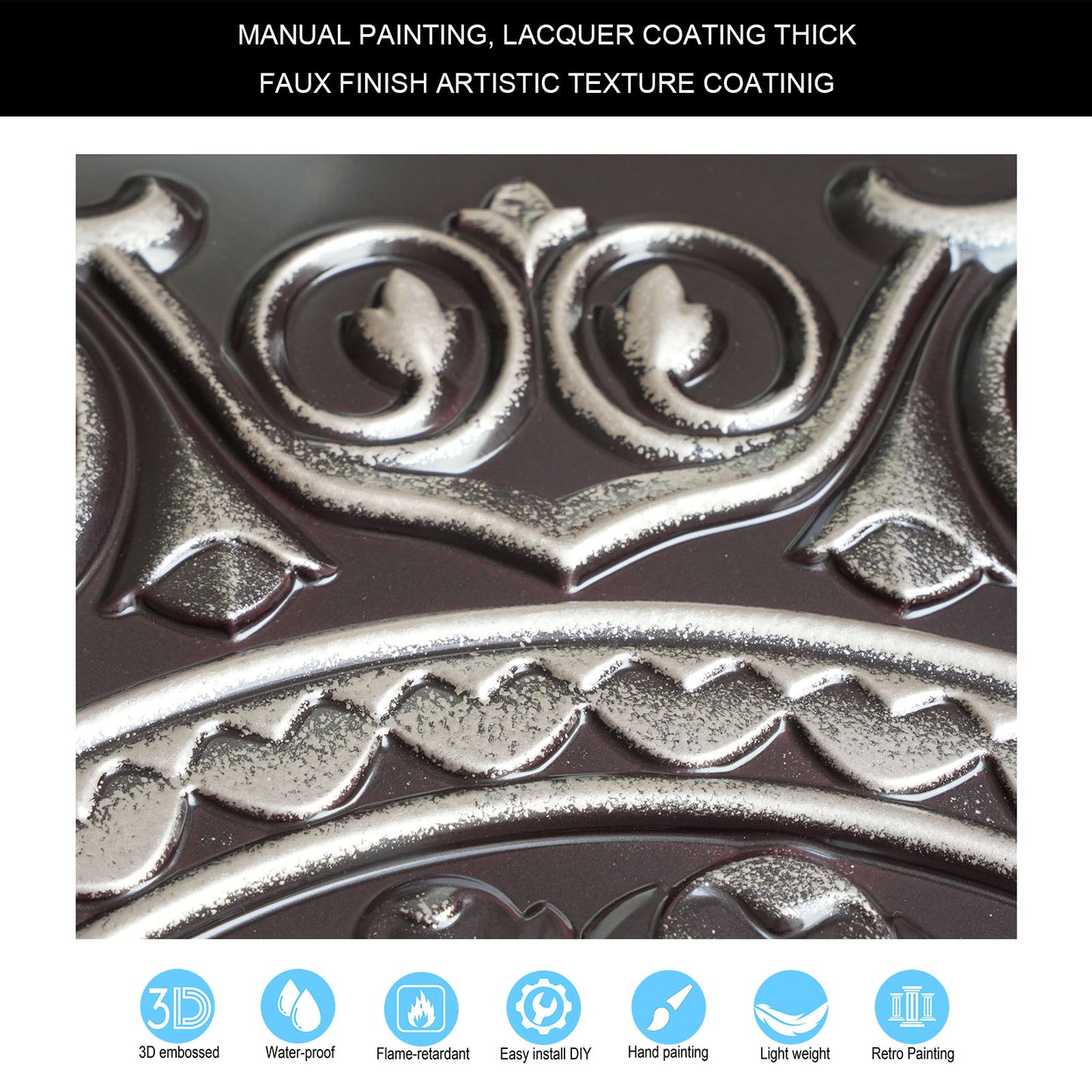 10tiles/lot Drop-In Decorative Tin Tiles for Hotels, Villas and Modern Office Buildings PL83