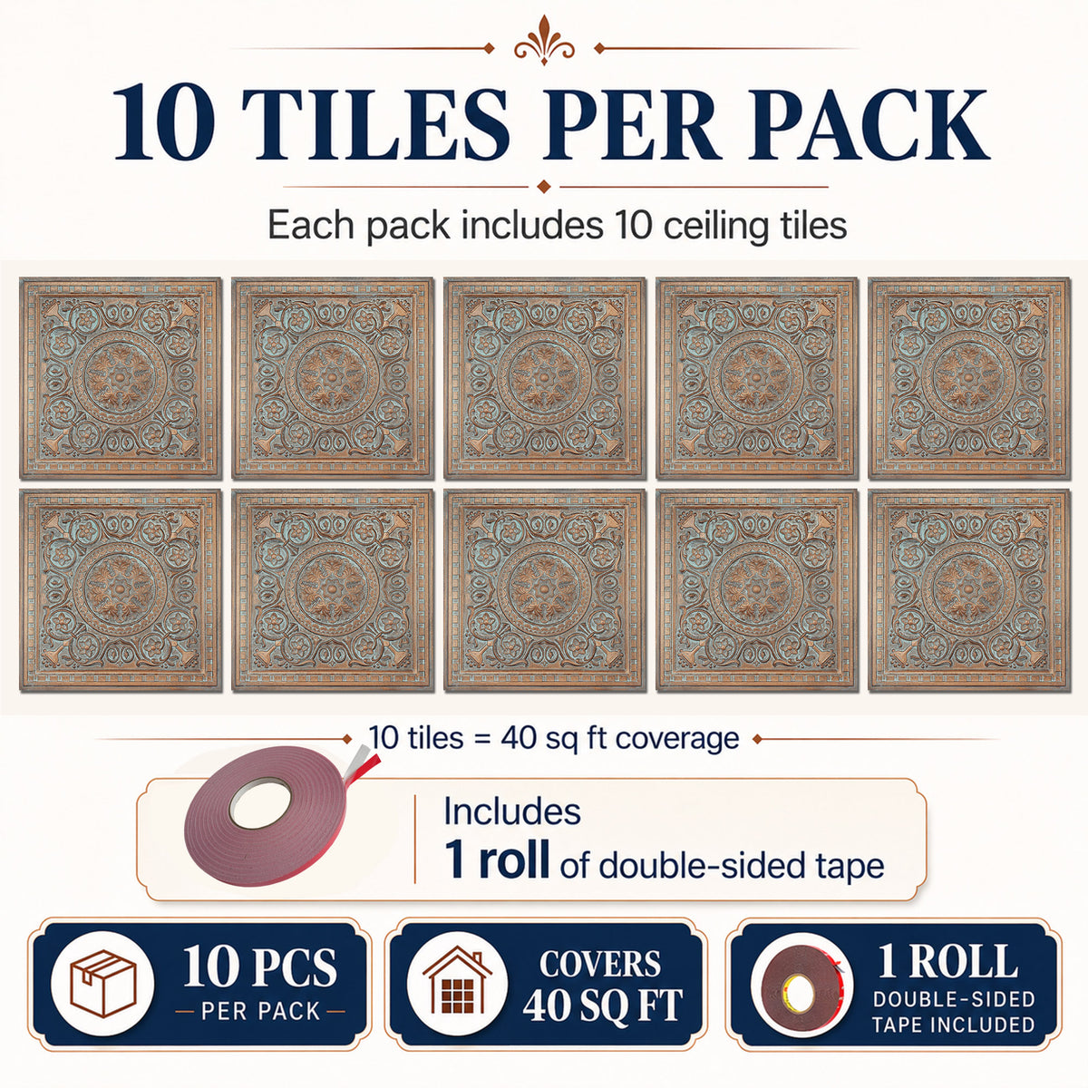PAINTSDECOR faux tin ceiling tiles for Club PL83 10-pack