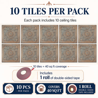 PAINTSDECOR faux tin ceiling tiles for Club PL83 10-pack