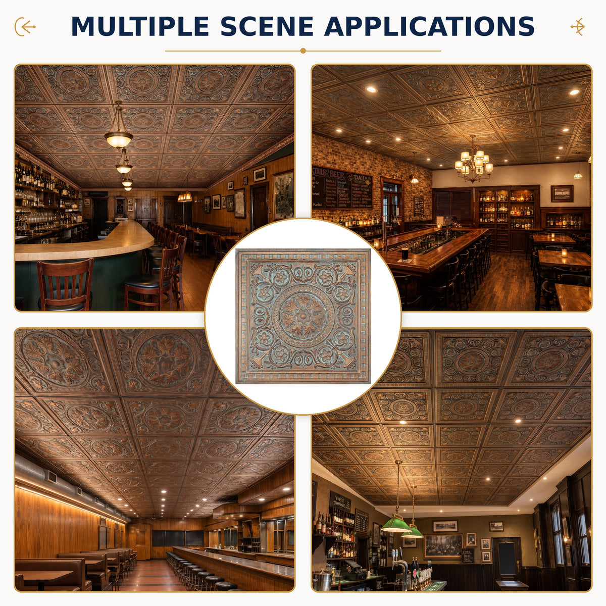 PAINTSDECOR faux tin ceiling tiles for Club PL83 10-pack