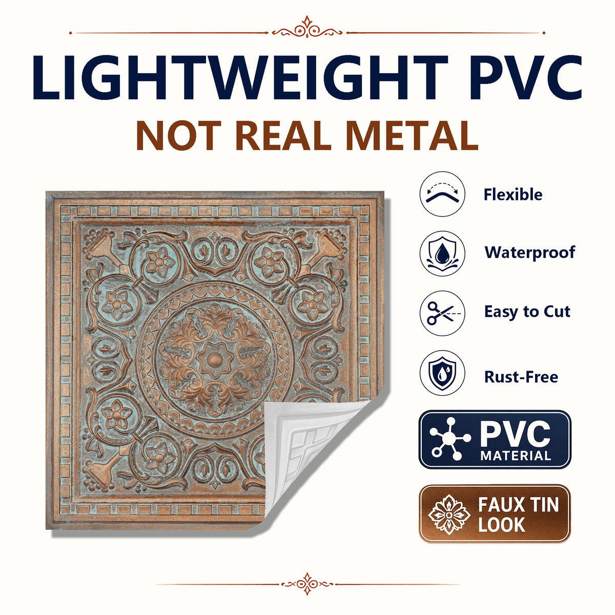 PAINTSDECOR faux tin ceiling tiles for Club PL83 10-pack