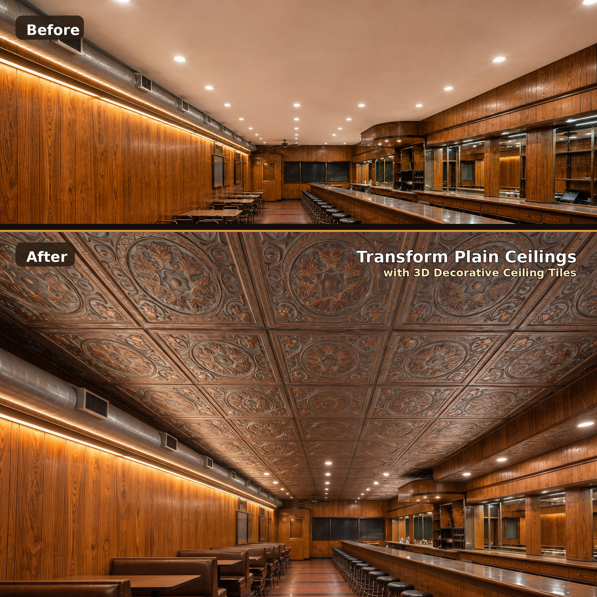 PAINTSDECOR faux tin ceiling tiles for Club PL83 10-pack