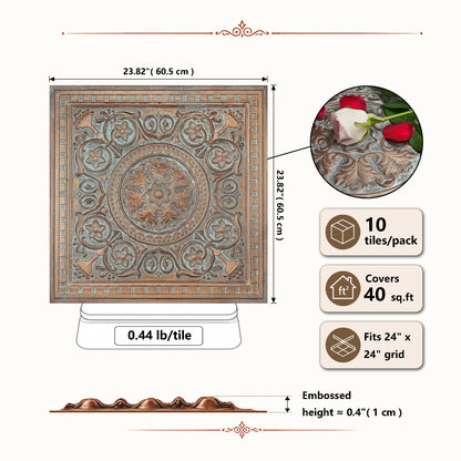 PAINTSDECOR faux tin ceiling tiles for Club PL83 10-pack