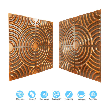 10tiles/lot Glue up faux Tin Ceiling Tiles copper color for Bars, Plastic, Coffer, DIY ceiling panels PL84