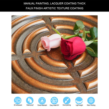 10tiles/lot Glue up faux Tin Ceiling Tiles copper color for Bars, Plastic, Coffer, DIY ceiling panels PL84