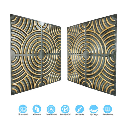 10tiles/lot Glue up faux Tin Ceiling Tiles gold color for Bars, Plastic, Coffer, DIY ceiling panels PL84