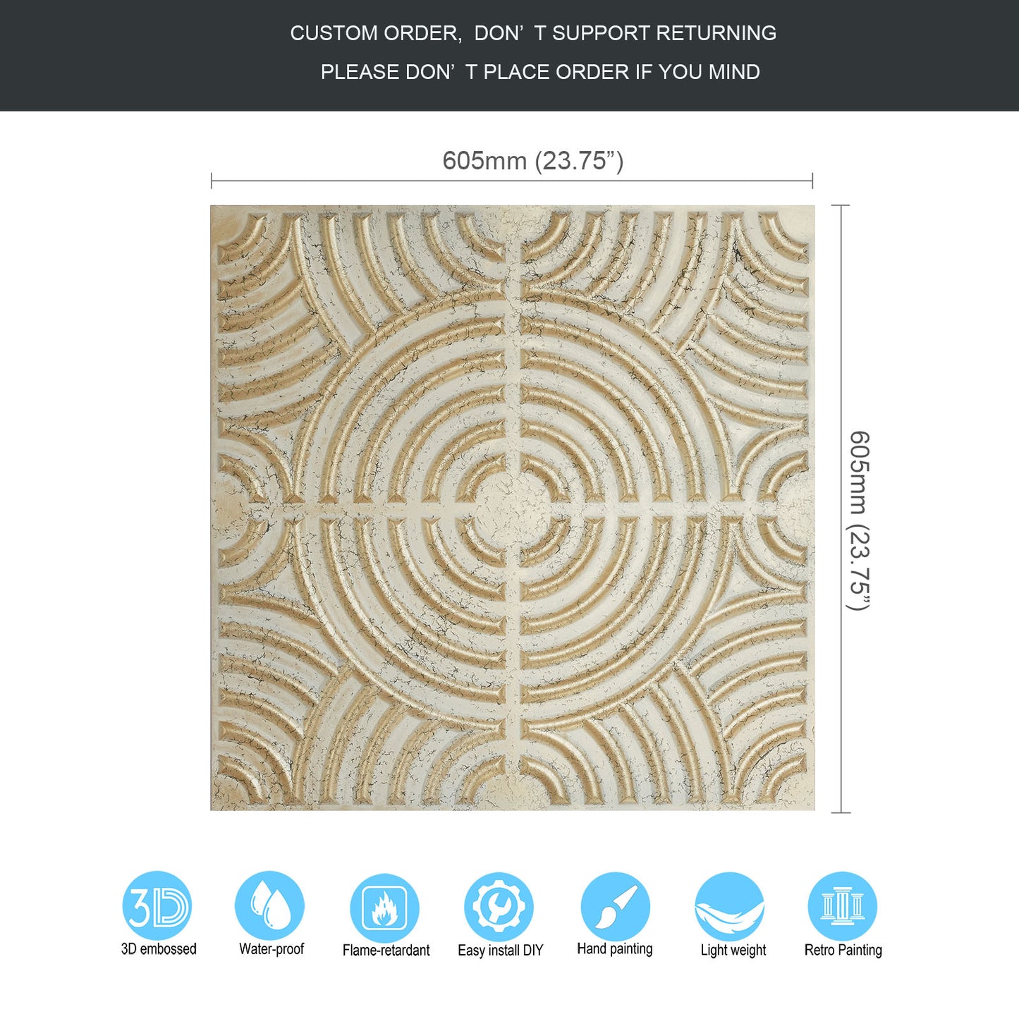 10tiles/lot Glue up 2x2 distress crack Ceiling Tiles for Bars, Plastic, Coffer, DIY ceiling panels PL84