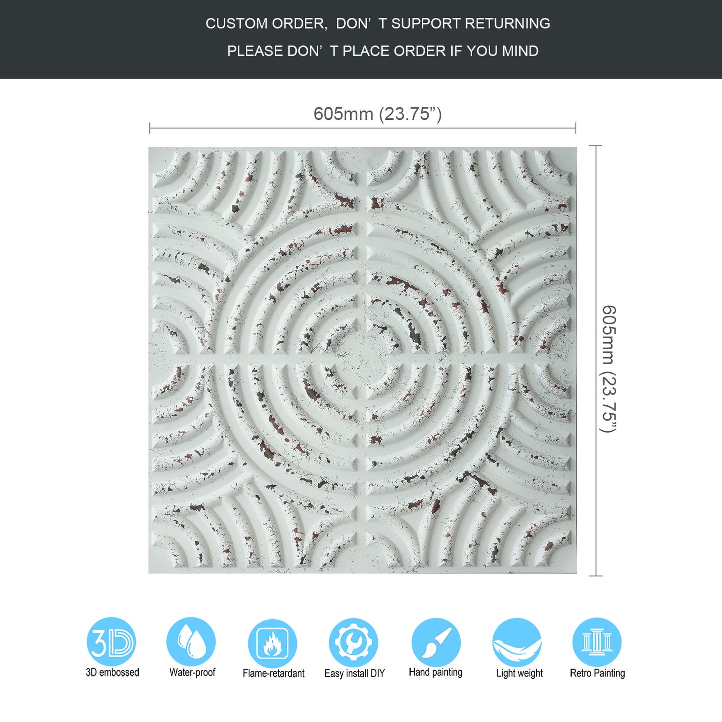 10tiles/lot Glue up 2x2 distress crack Ceiling Tiles for Bars, Plastic, Coffer, DIY ceiling panels PL84