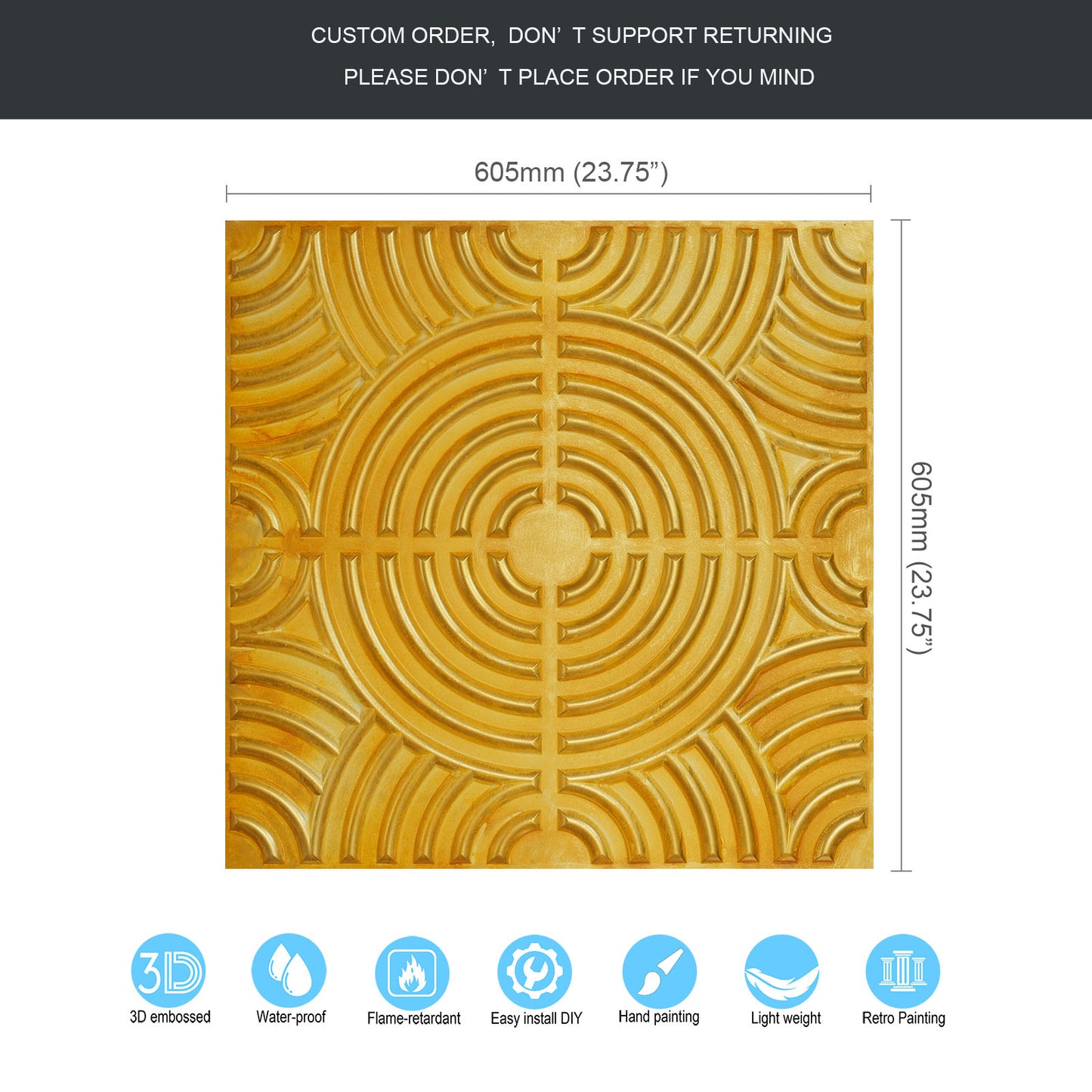 10tiles/lot Glue up 2x2 distress crack Ceiling Tiles for Bars, Plastic, Coffer, DIY ceiling panels PL84