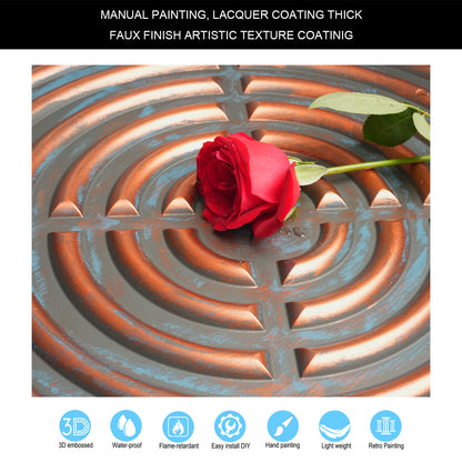 10tiles/lot Glue up faux Tin Ceiling Tiles copper color for Bars, Plastic, Coffer, DIY ceiling panels PL84