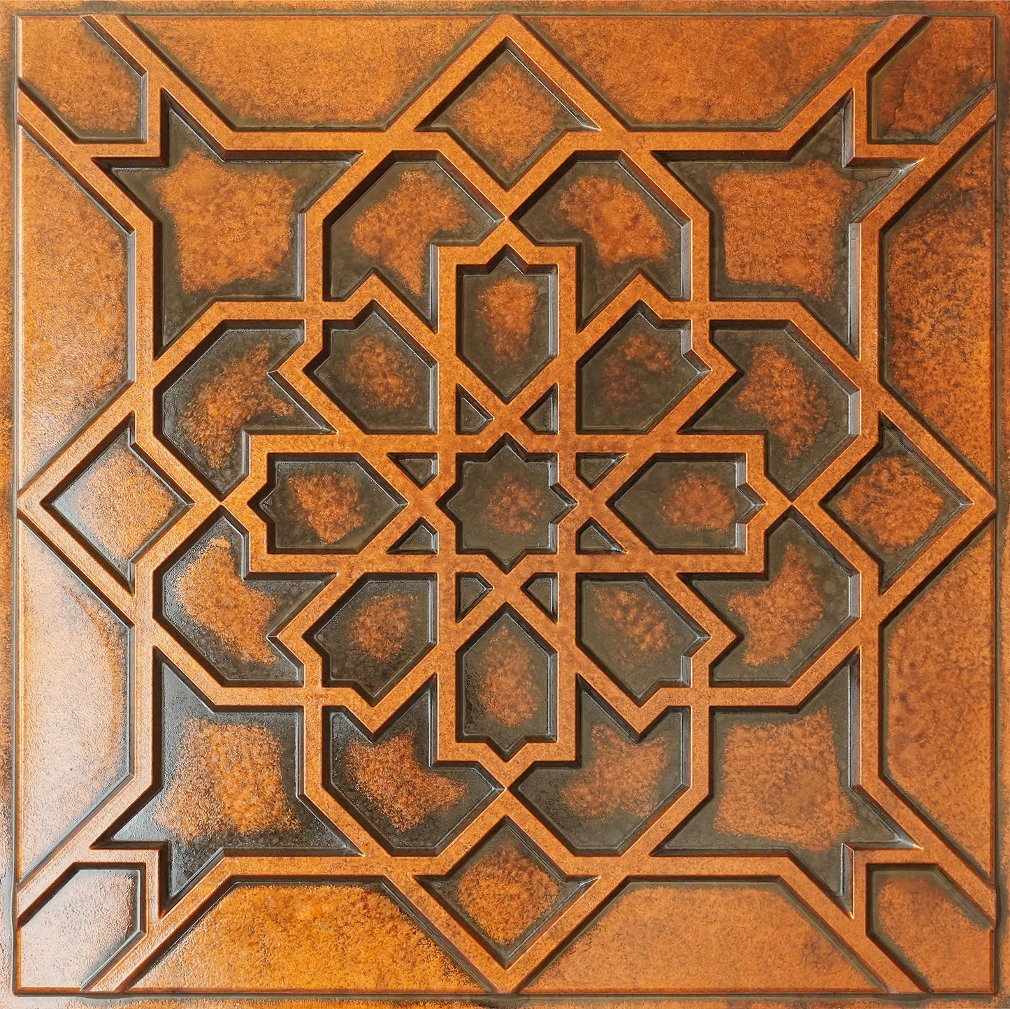 10tiles/lot Drop-In faux Tin Ceiling Tiles copper color for Bars, Nightclub, Barbers,beauty salon ceiling panelsPL85