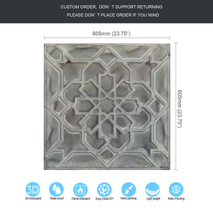 10tiles/lot suspended faux tin Ceiling Tiles for Bars, Nightclub, Barbers,beauty salon homeimporve ceiling panelsPL85