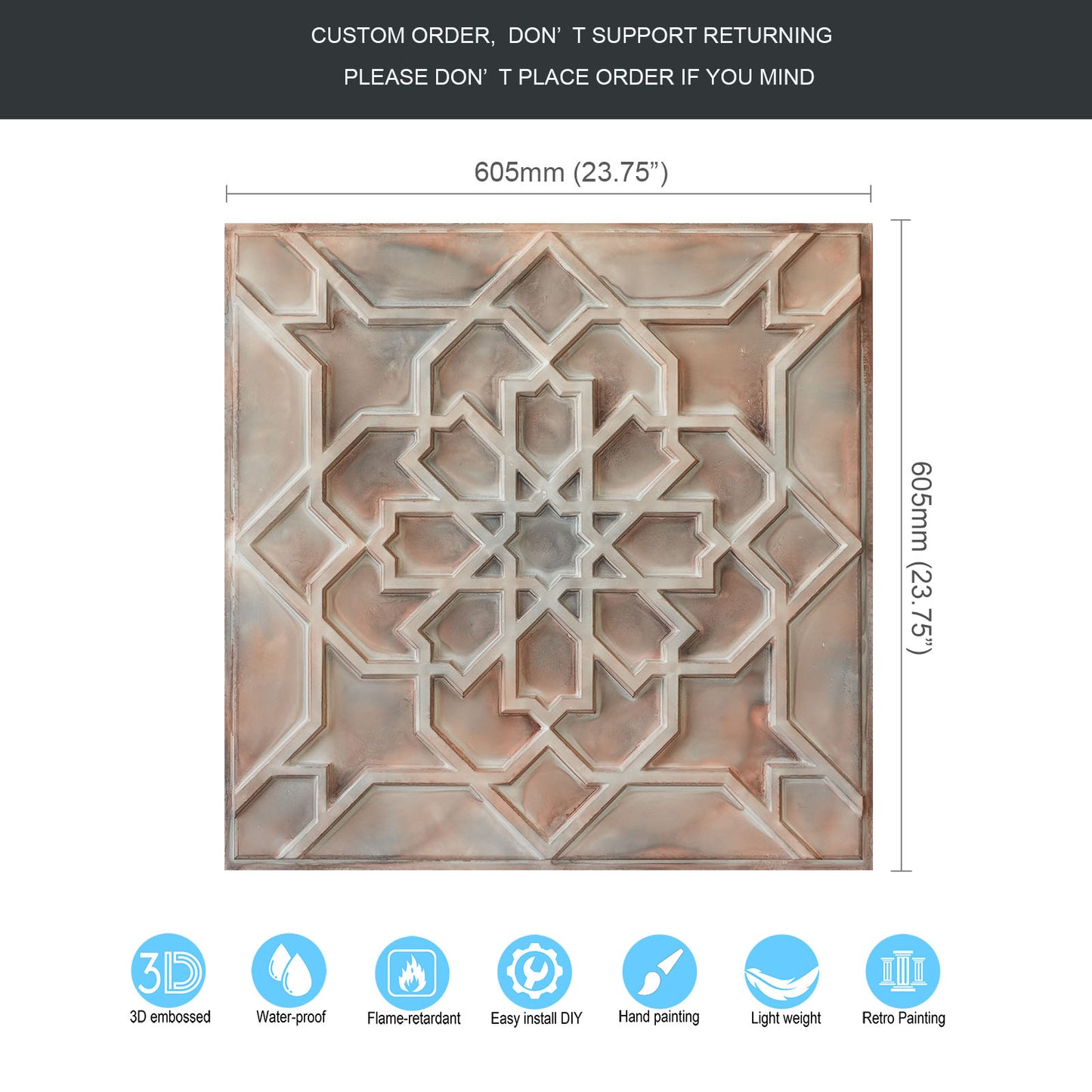 10tiles/lot suspended faux tin Ceiling Tiles for Bars, Nightclub, Barbers,beauty salon homeimporve ceiling panelsPL85