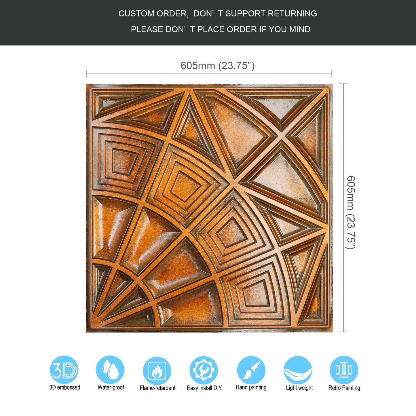 10tiles/lot 3D Decorative Ceiling Tiles for Trendy Restaurants, Bars and Creative Cafés PL86