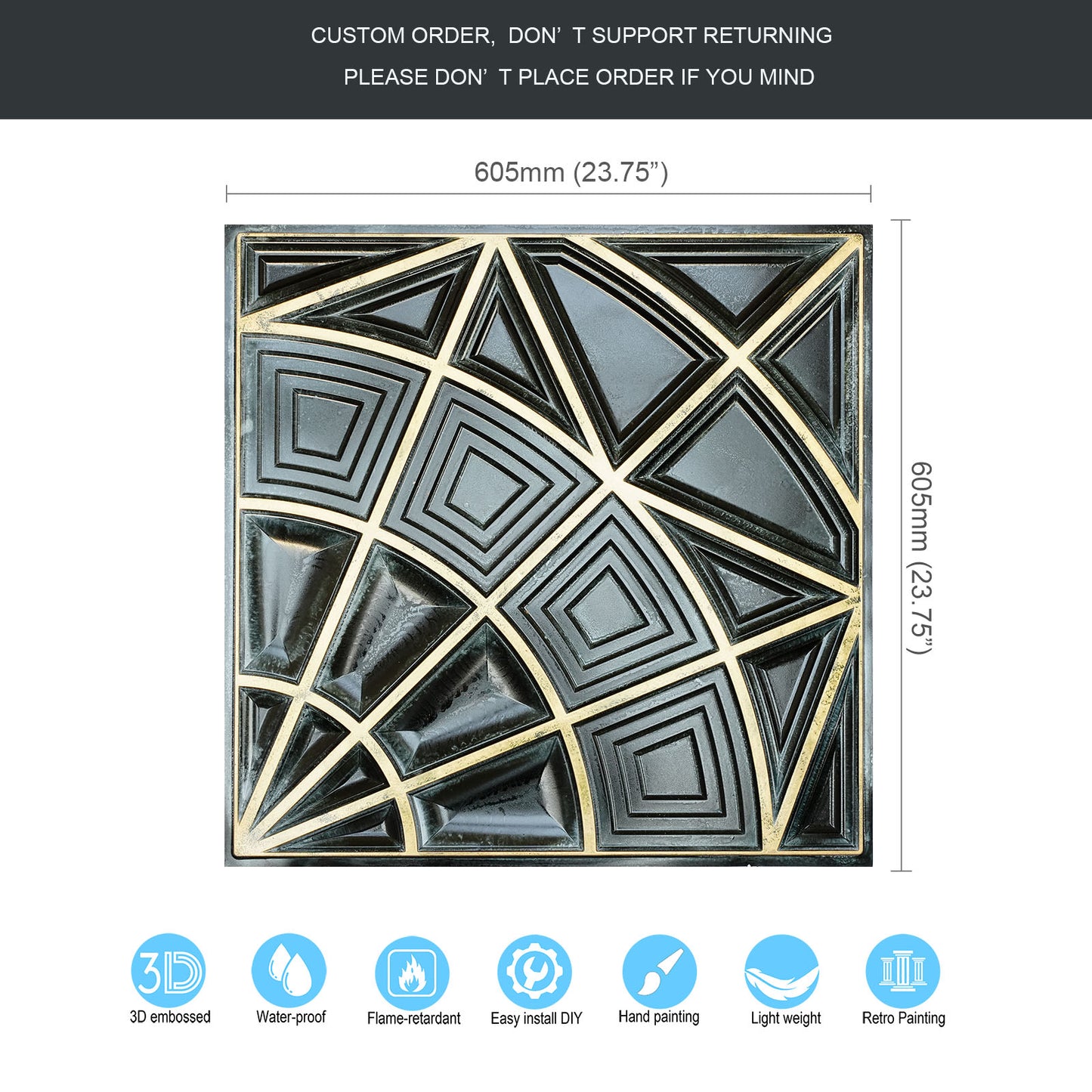 10tiles/lot Retro-Style Tin Ceiling Tiles for Unique Restaurants, Bars and Boutique Stores PL86