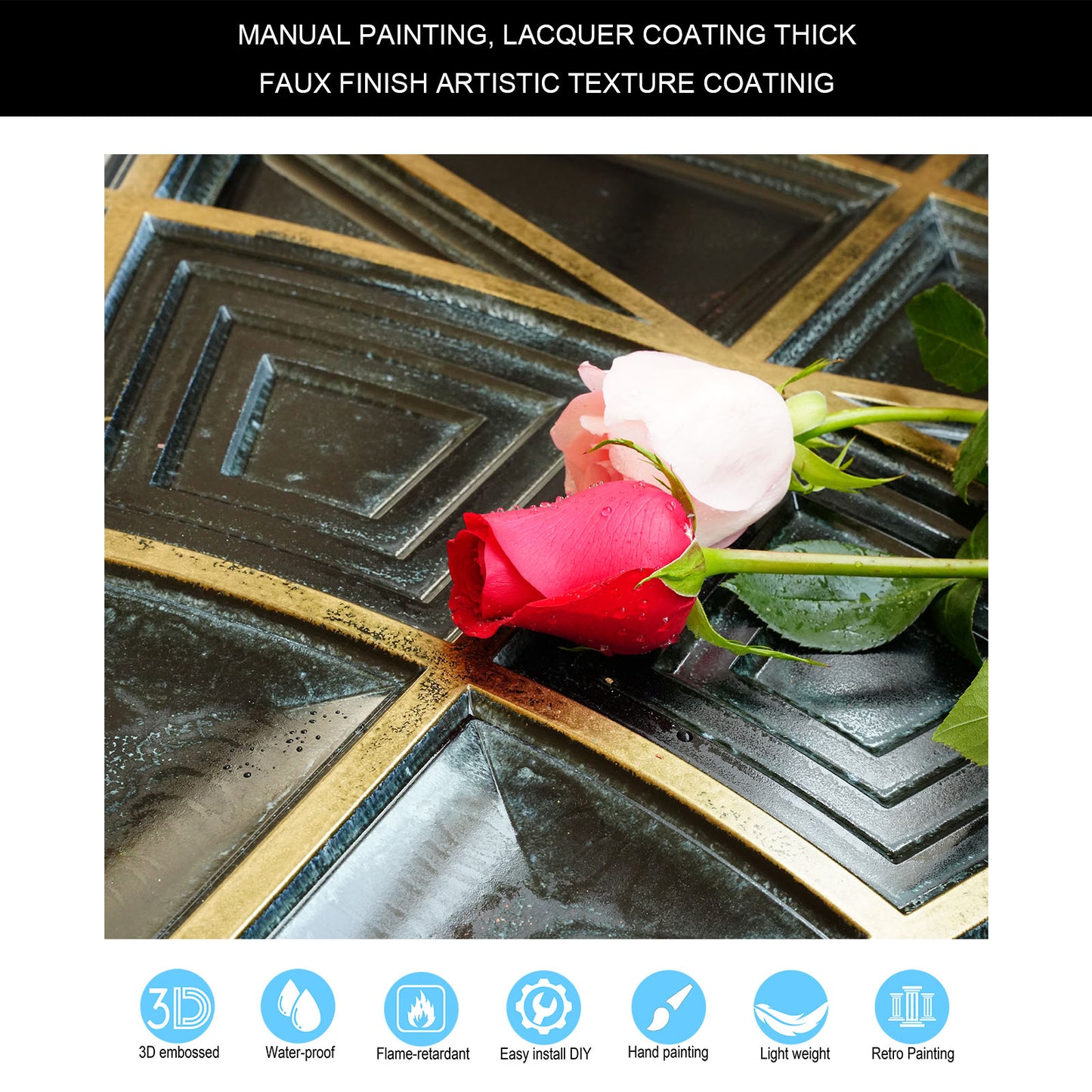 10tiles/lot Retro-Style Tin Ceiling Tiles for Unique Restaurants, Bars and Boutique Stores PL86