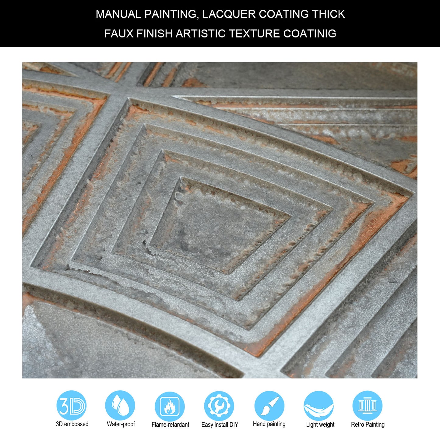 10tiles/lot Vintage Antique Ceiling Tiles for Heritage Hotels, Inns and Classic Restaurants PL86