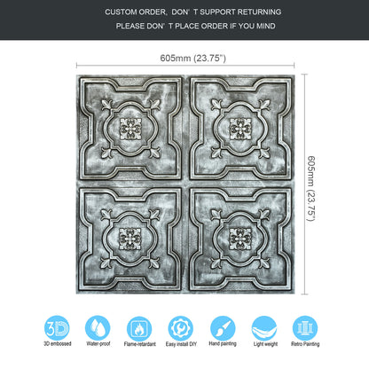 10tiles/lot Artistic Tin Ceiling Tiles for Artisan Workshops, Museums and Gallery Spaces PL87