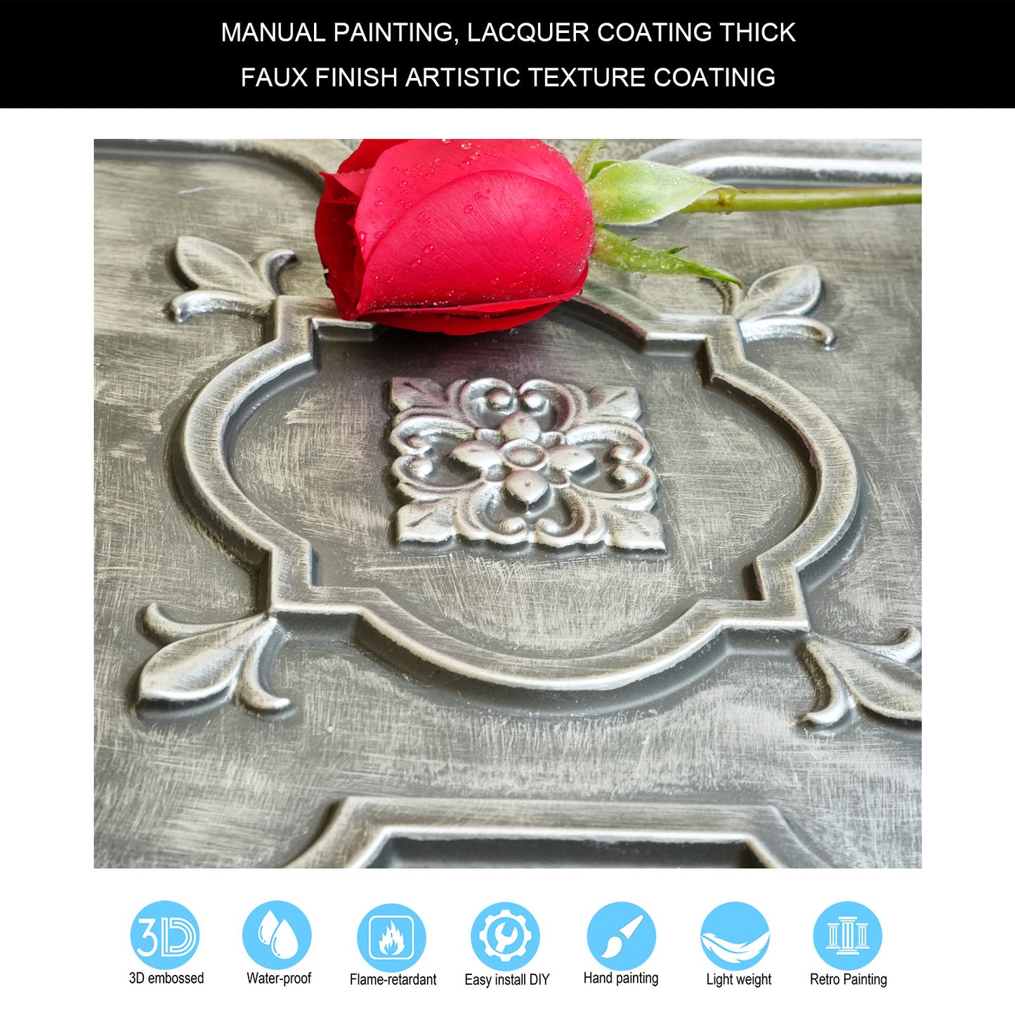 10tiles/lot Artistic Tin Ceiling Tiles for Artisan Workshops, Museums and Gallery Spaces PL87