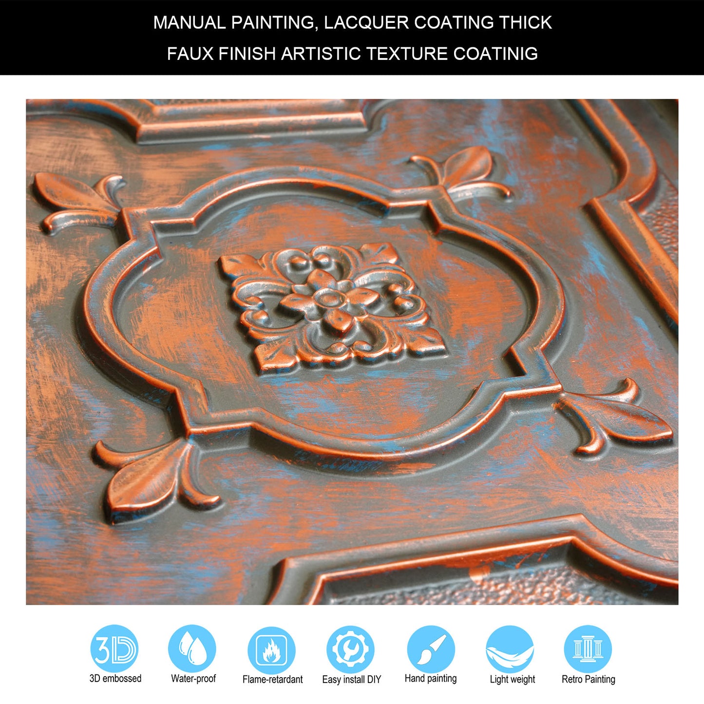 10tiles/lot Distressed Ceiling Tiles for Craft Studios, Retro Cafés and Industrial Design Rooms PL87