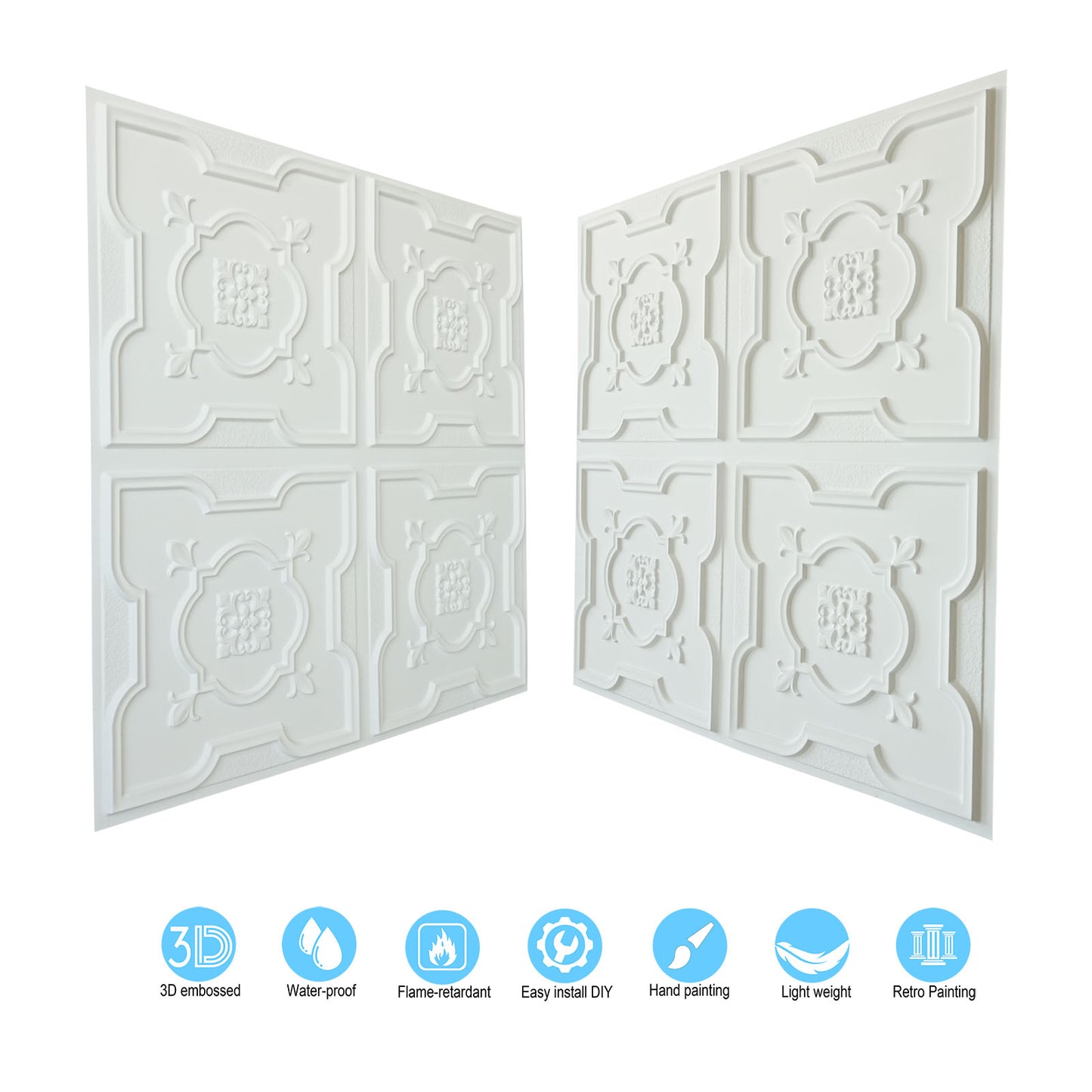 10tiles/lot Artistic Tin Ceiling Tiles for Artisan Workshops, Museums and Gallery Spaces PL87