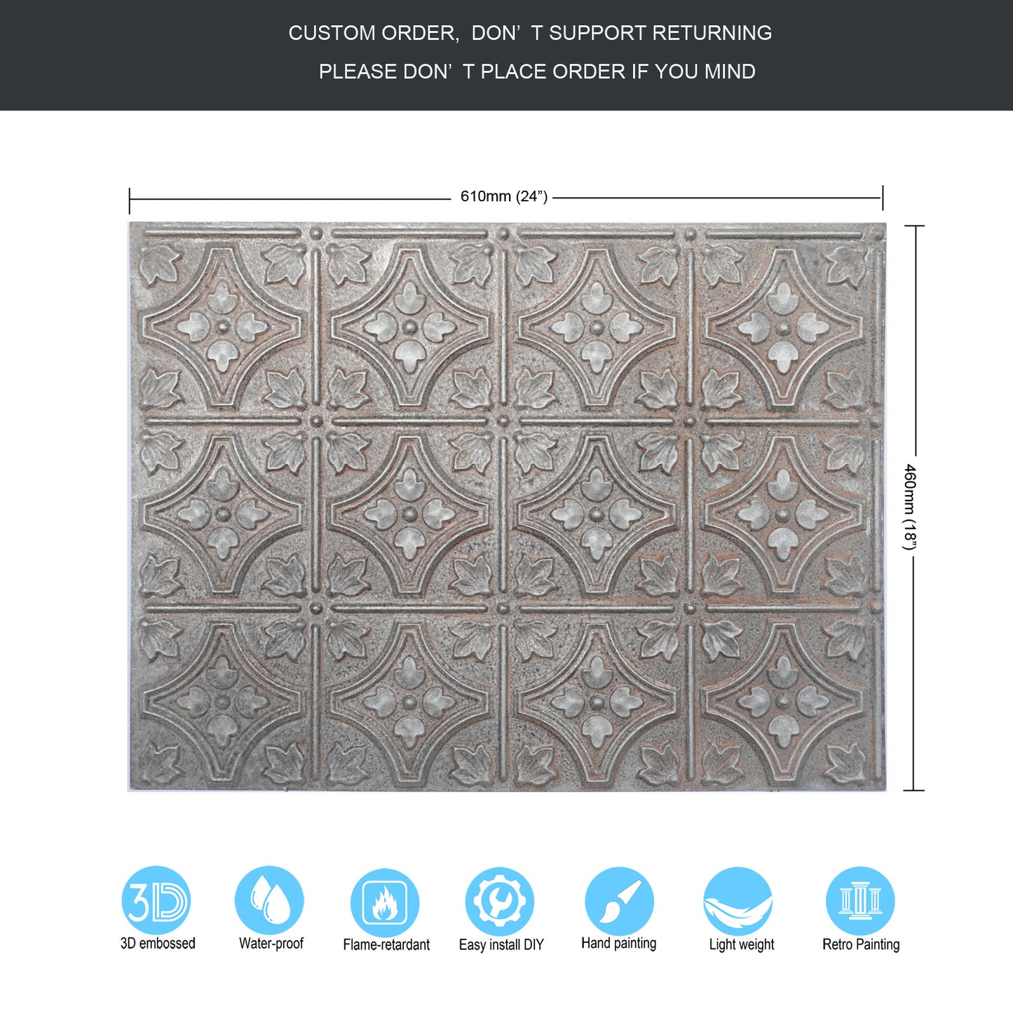 10tiles/lot Tin Ceiling Tiles for Book Cafés, Literary Stores and Creative Cultural Spaces PLB10