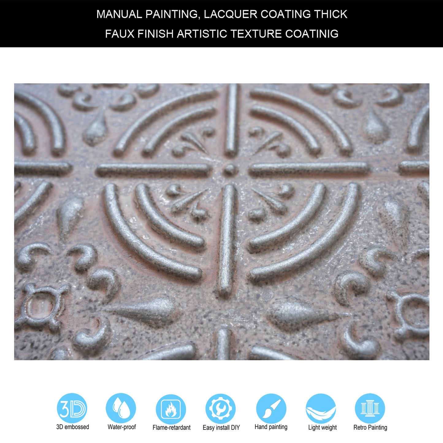 10tiles/lot Pressed Faux Tin Ceiling Tiles for Heritage Bars, Vintage Restaurants and Boutique Hotels PLB18