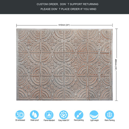 10tiles/lot Pressed Faux Tin Ceiling Tiles for Heritage Bars, Vintage Restaurants and Boutique Hotels PLB18