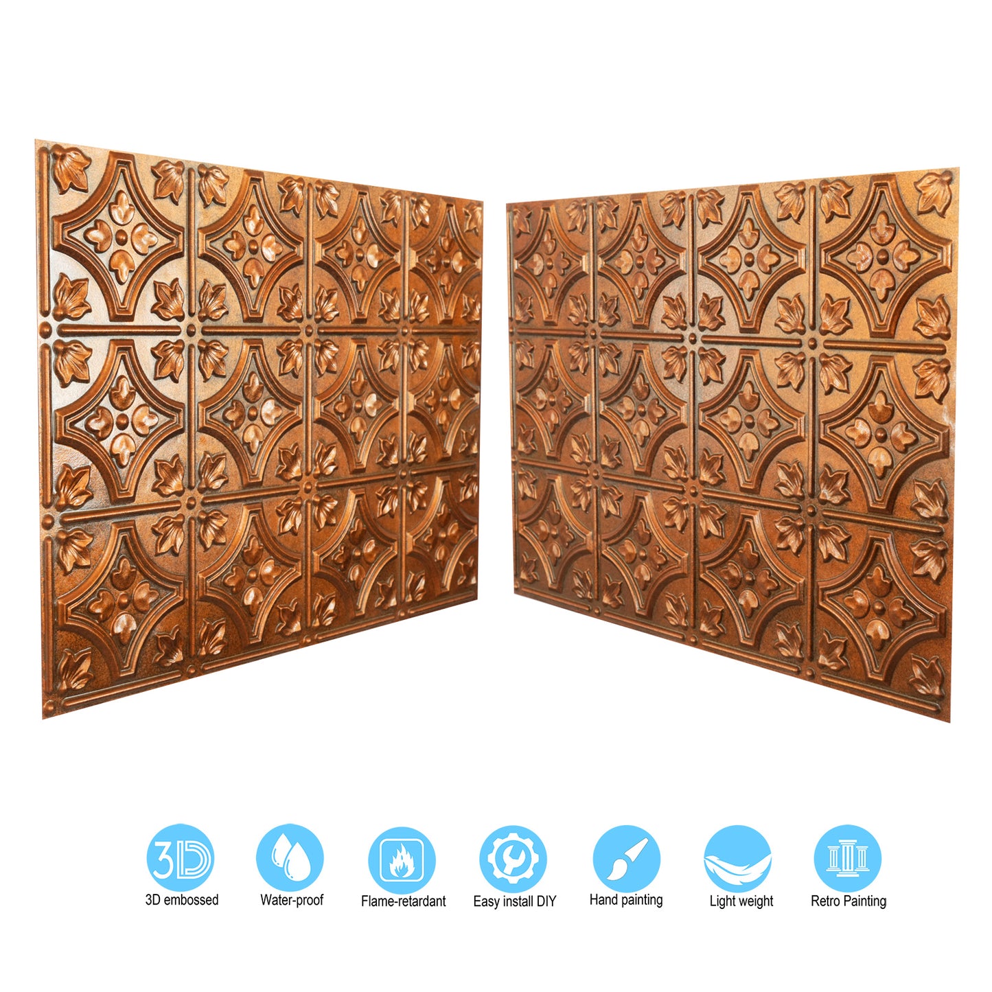 10tiles/lot Aged Decorative Ceiling Panels for Rustic Inns, Guesthouses and Boutique Hotels PLB10
