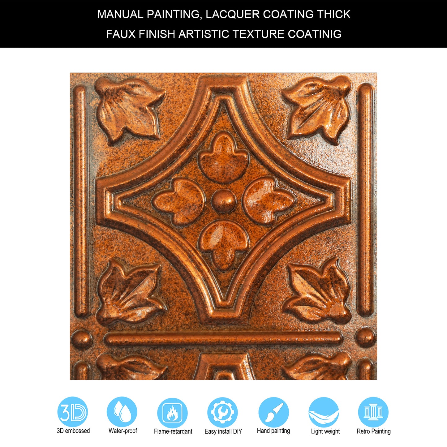 10tiles/lot Aged Decorative Ceiling Panels for Rustic Inns, Guesthouses and Boutique Hotels PLB10