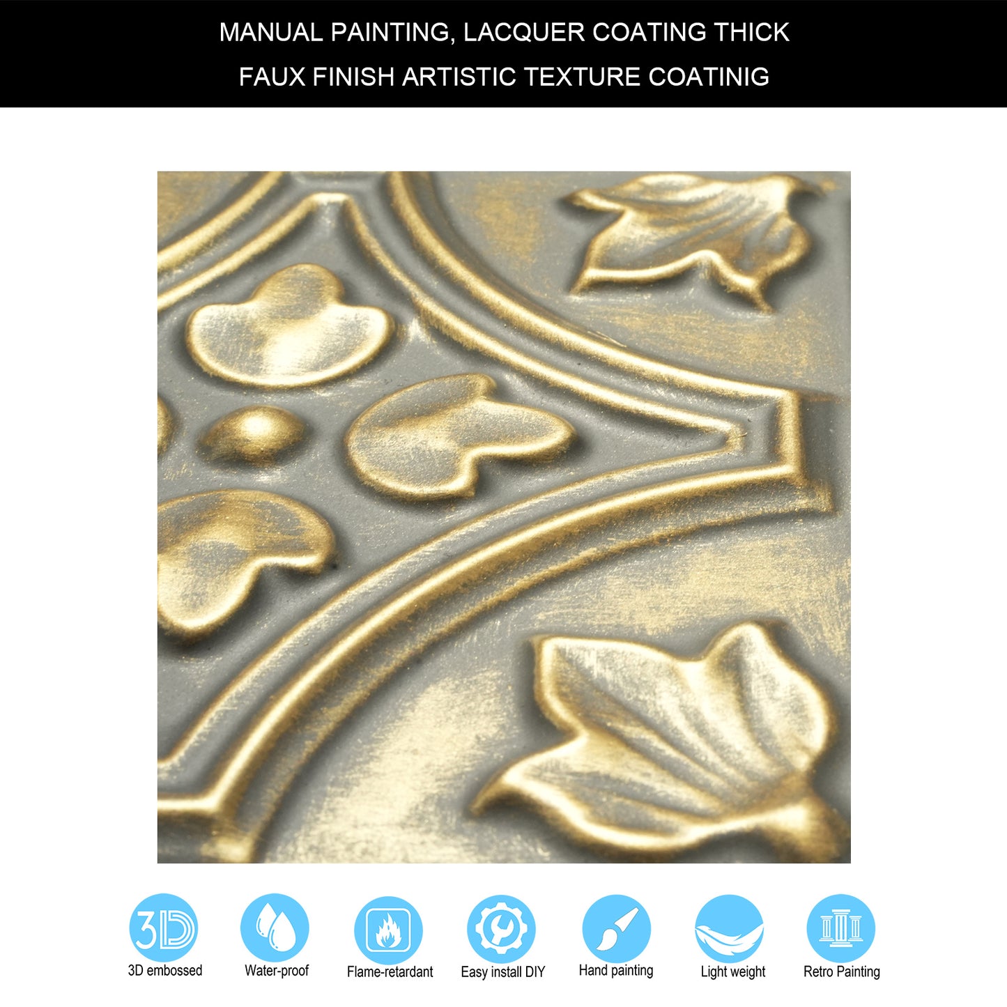 10tiles/lot Faux Metal Ceiling Tiles for Bars, Cafés, Lounges and Contemporary Interiors PLB10