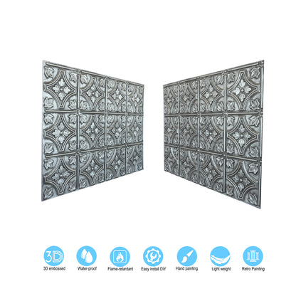 10tiles/lot Faux Metal Ceiling Tiles for Bars, Cafés, Lounges and Contemporary Interiors PLB10