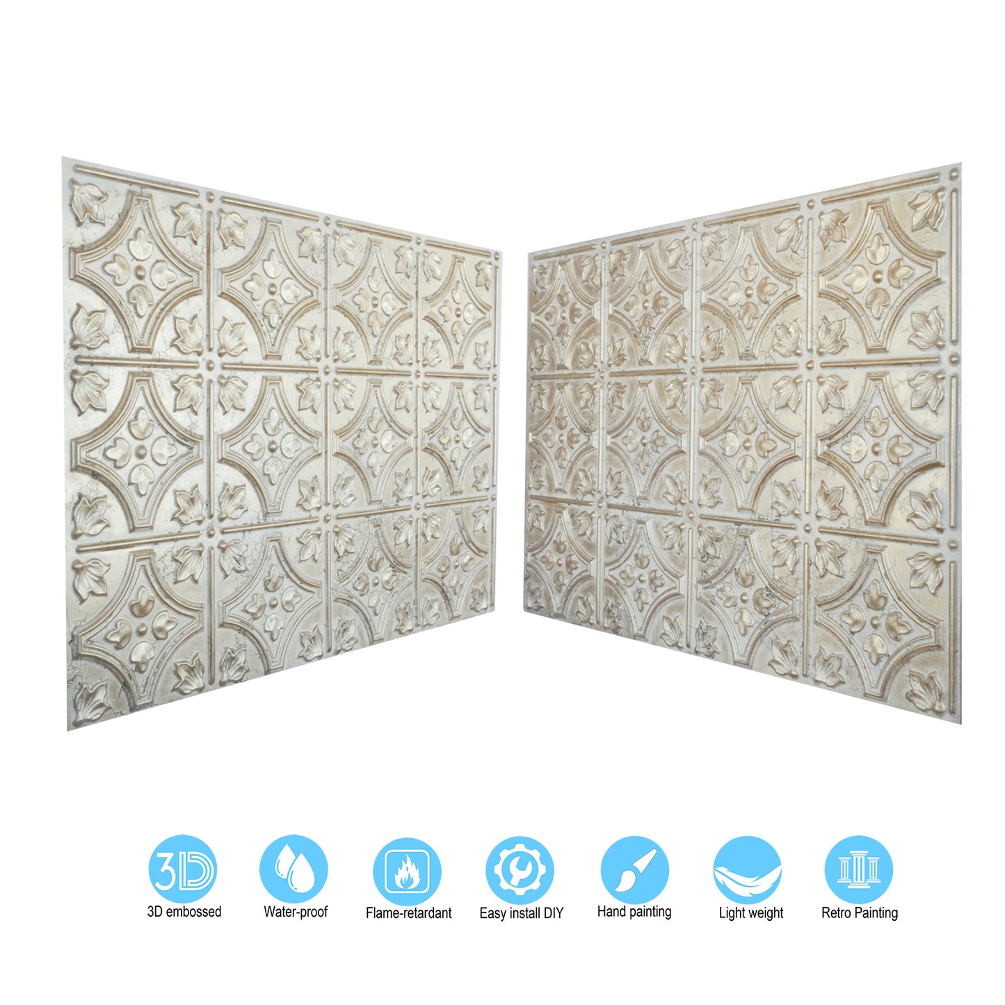 10tiles/lot Tin Ceiling Tiles for Book Cafés, Literary Stores and Creative Cultural Spaces PLB10