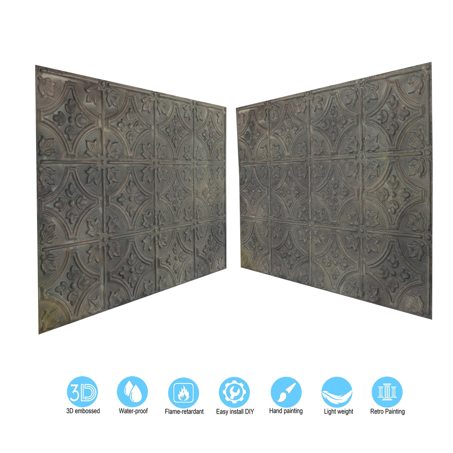 10tiles/lot Tin Ceiling Tiles for Book Cafés, Literary Stores and Creative Cultural Spaces PLB10