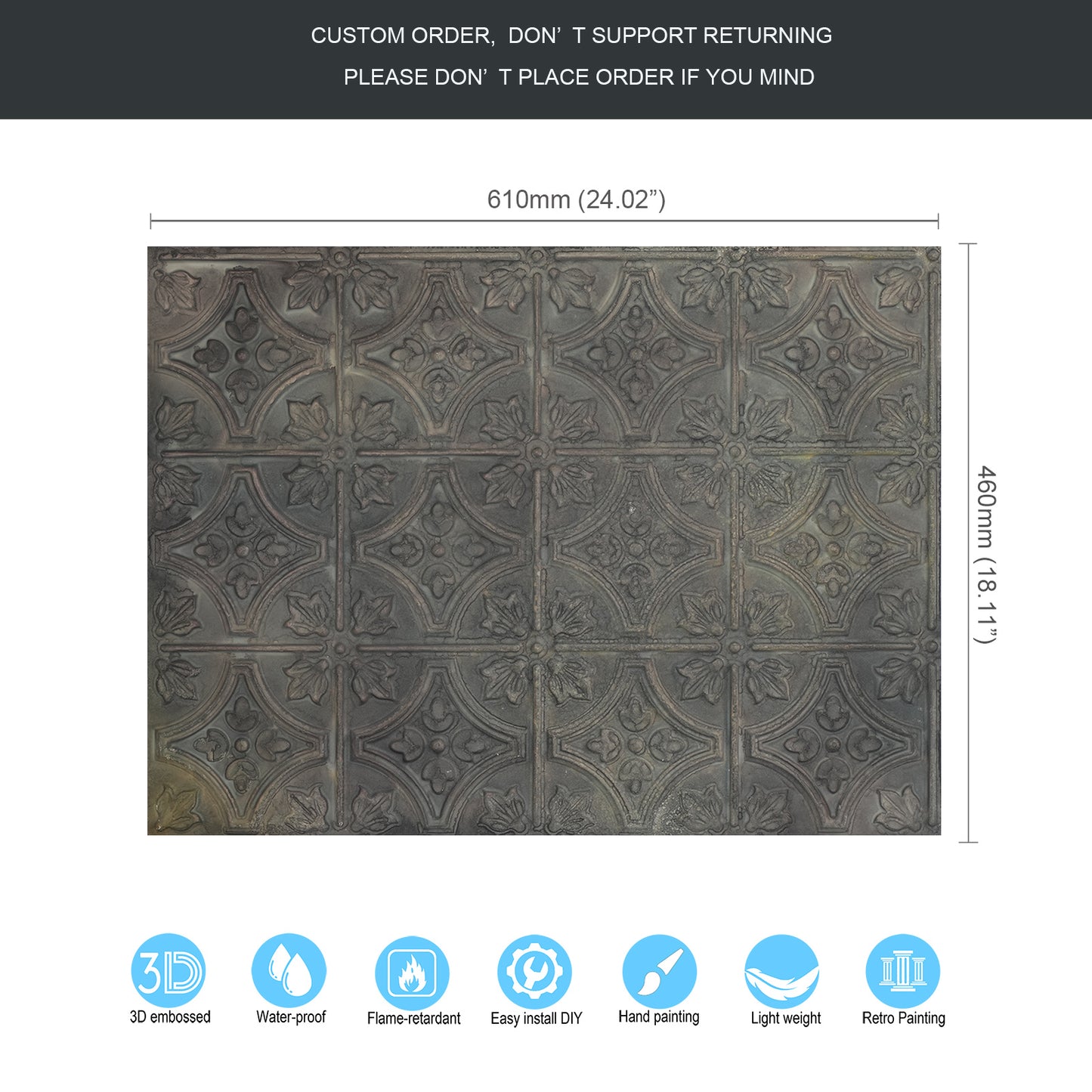 10tiles/lot Tin Ceiling Tiles for Book Cafés, Literary Stores and Creative Cultural Spaces PLB10