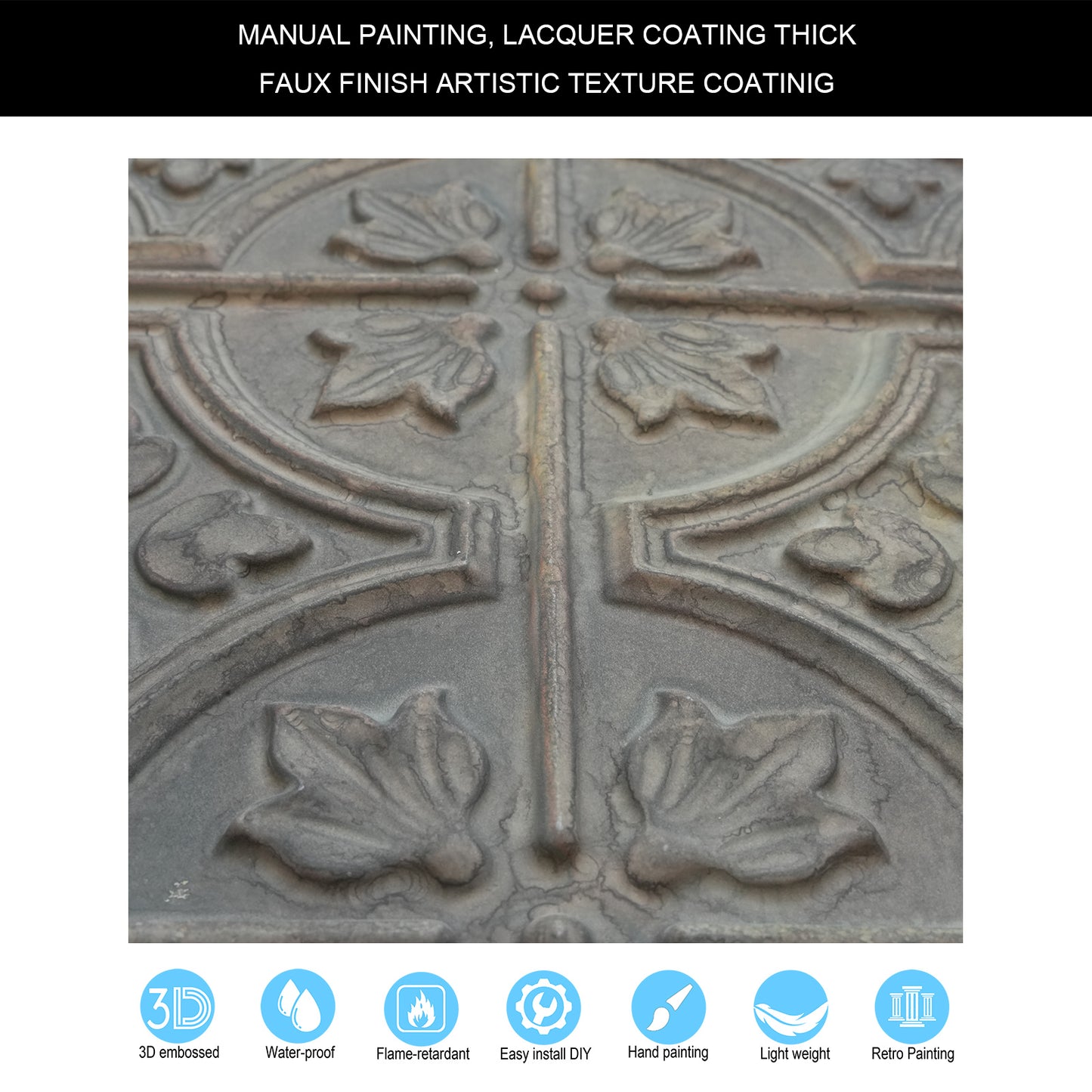 10tiles/lot Tin Ceiling Tiles for Book Cafés, Literary Stores and Creative Cultural Spaces PLB10