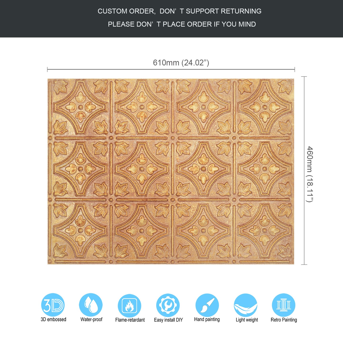 10tiles/lot Aged Decorative Ceiling Panels for Rustic Inns, Guesthouses and Boutique Hotels PLB10