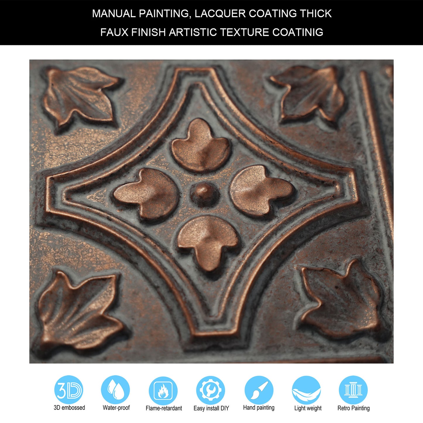 10tiles/lot Tin Ceiling Tiles for Book Cafés, Literary Stores and Creative Cultural Spaces PLB10