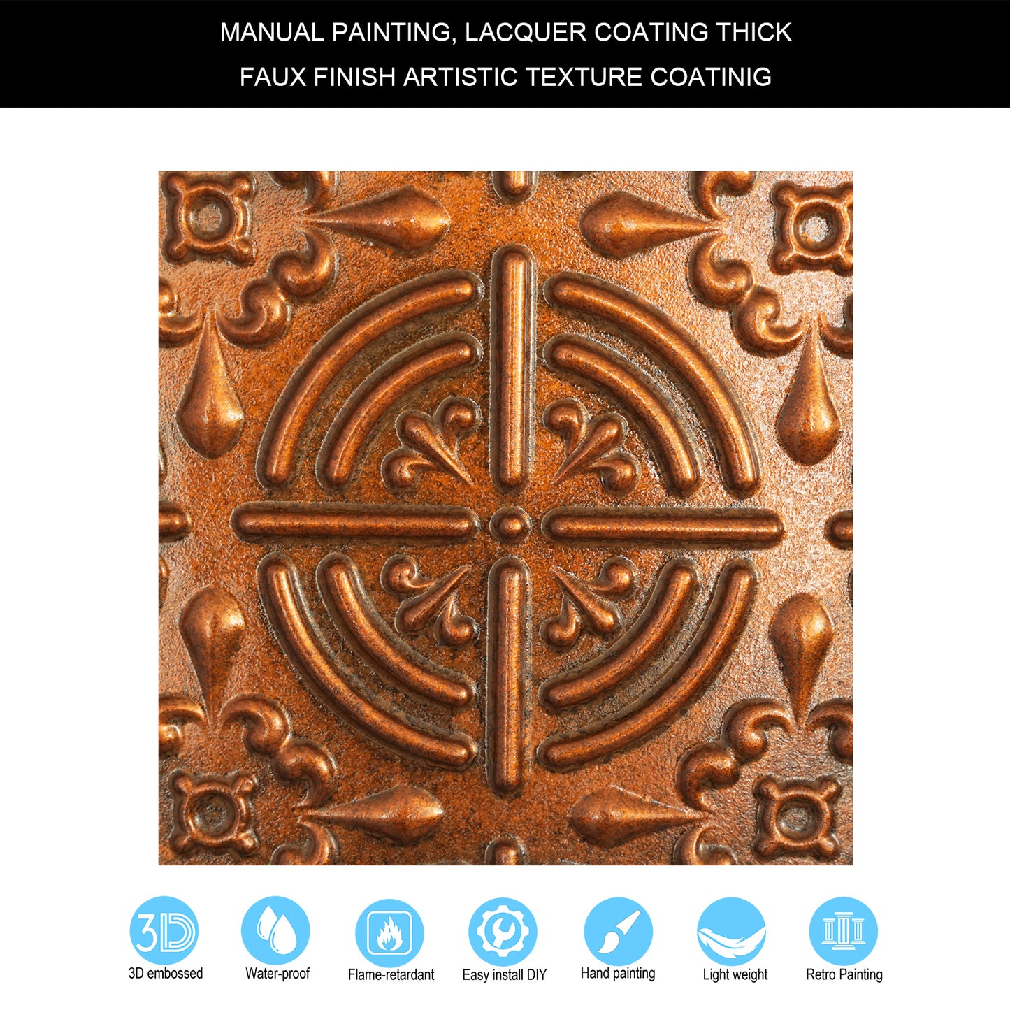 10tiles/lot Embossed Tin Ceiling Tiles for Boutique Hotels, Villas and Luxury Apartments PLB18