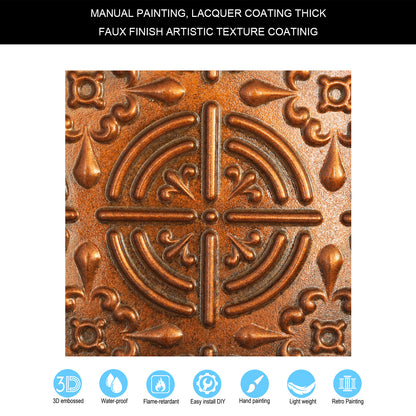 10tiles/lot Embossed Tin Ceiling Tiles for Boutique Hotels, Villas and Luxury Apartments PLB18