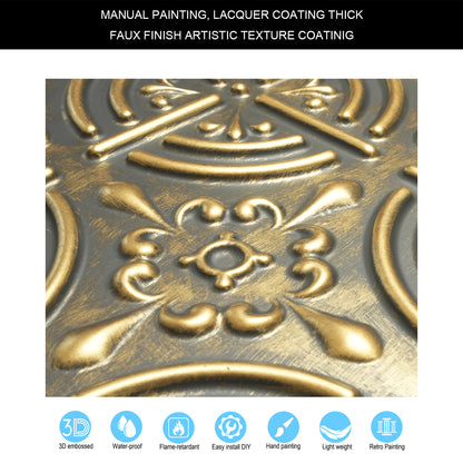 10tiles/lot Embossed Tin Ceiling Tiles for Boutique Hotels, Villas and Luxury Apartments PLB18