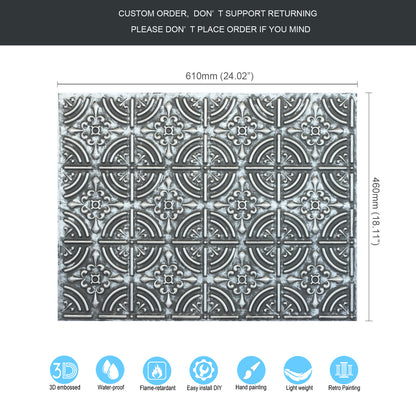 10tiles/lot Pressed Faux Tin Ceiling Tiles for Heritage Bars, Vintage Restaurants and Boutique Hotels PLB18