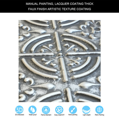 10tiles/lot Pressed Faux Tin Ceiling Tiles for Heritage Bars, Vintage Restaurants and Boutique Hotels PLB18