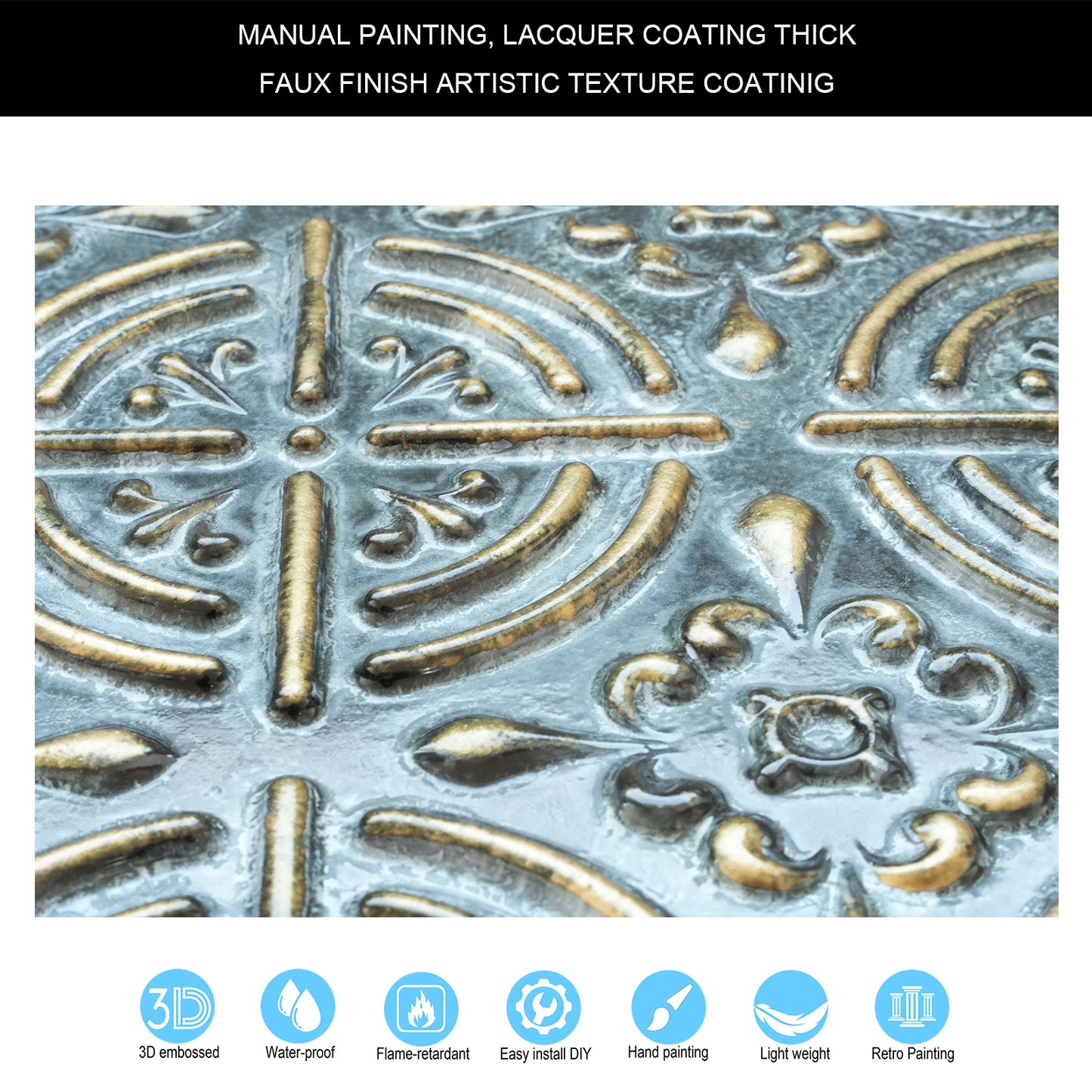 10tiles/lot Embossed Tin Ceiling Tiles for Boutique Hotels, Villas and Luxury Apartments PLB18