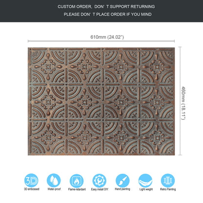 10tiles/lot Pressed Faux Tin Ceiling Tiles for Heritage Bars, Vintage Restaurants and Boutique Hotels PLB18