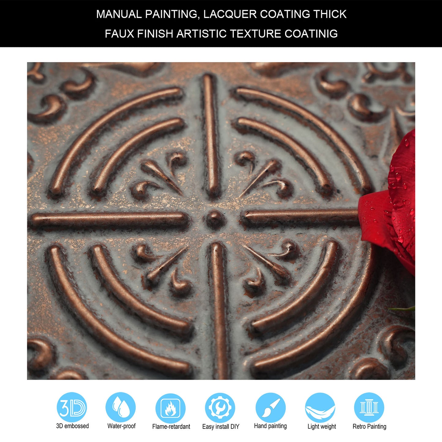 10tiles/lot Pressed Faux Tin Ceiling Tiles for Heritage Bars, Vintage Restaurants and Boutique Hotels PLB18