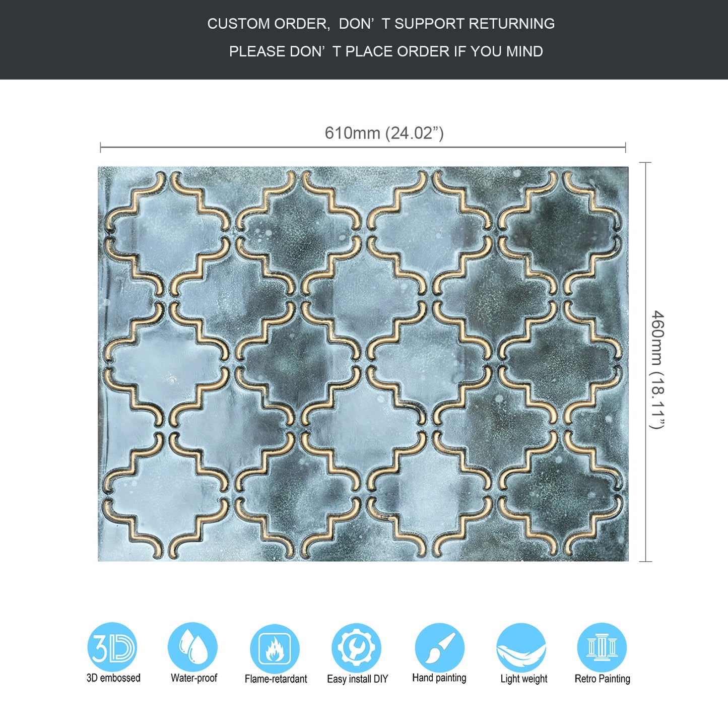 10tiles/lot 3D Faux Metal Ceiling Tiles for Stylish Bars, Clubs and Trendy Restaurants PLB28